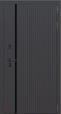 Входная дверь металлическая-9 шагрень черная/velluto bianco Двери арт 860(960)х2050